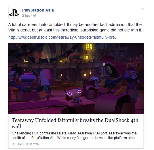 PS Vita PlayStation Asia annonce la mort de la console ou un gros fake